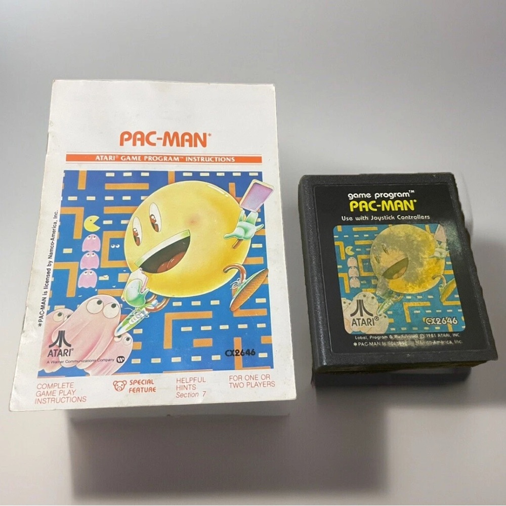 Vintage (1981) ATARI 2600 PAC-MAN Video Game w/ Instructions CX2646